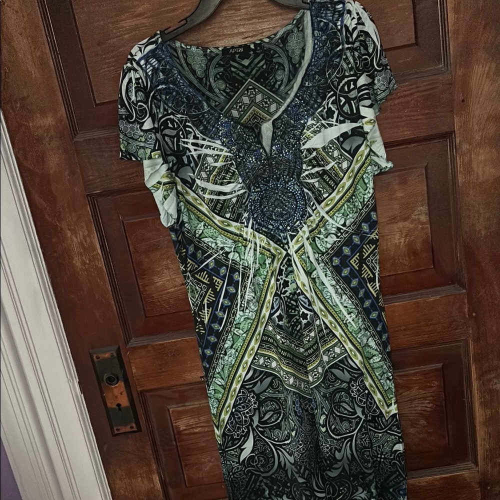 Elegant Multicolor Patterned Dress